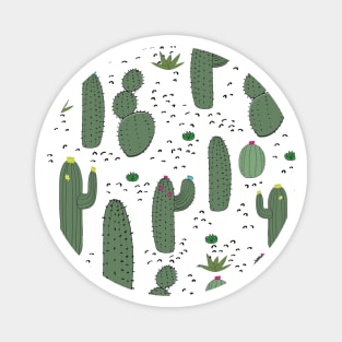 Vintage Cactus Pattern Magnet